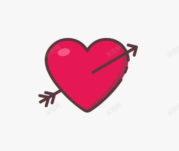 红色一箭穿心图标png_新图网 https://ixintu.com ai 卡通 图标 心 心形 心心 情人节 扁平设计 爱心 爱心图案 爱情
