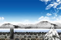 冰雪奇幻王国奇幻冰雪蓝天白云旅游背景素材高清图片