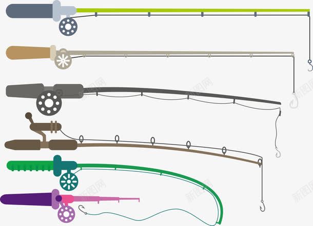 钓鱼竿矢量图eps免抠素材_新图网 https://ixintu.com 钓鱼 钓鱼竿 矢量图