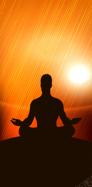 瑜伽动作冥想运动海报背景背景