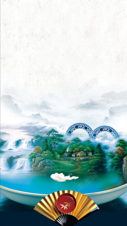 传统风格美食背景背景