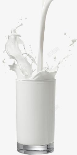 食品牛奶玻璃杯喷溅素材