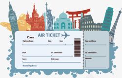 环球旅行机票素材