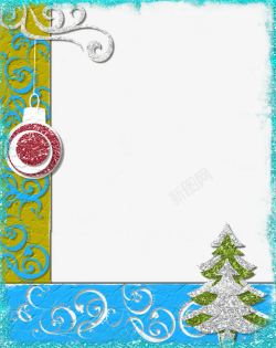 蓝色圣诞雪花装饰边框背景素材