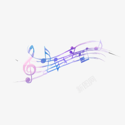 音乐小标签音乐符号音符五彩斑斓的音符标签图标高清图片
