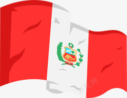 飘扬的秘鲁国旗矢量图素材