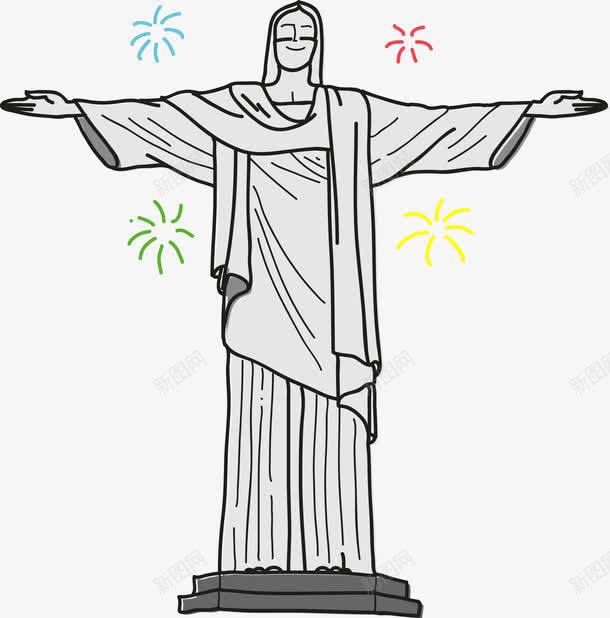 巴西装饰元素png免抠素材_新图网 https://ixintu.com 巴西 耶稣 耶稣头像 耶稣神像 装饰元素