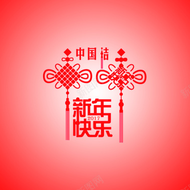 红色中国结春节主题背景图背景