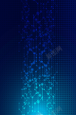 蓝色商务科技电路海报背景背景