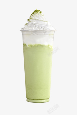 奶料杯奶茶奶盖抹茶奶绿高清图片