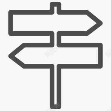 箭头方向东北路标志南旅行图标集图标