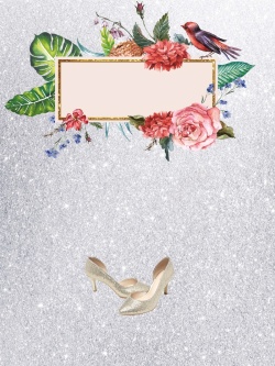 女鞋海银色夏季时尚女鞋商场促销海报背景高清图片