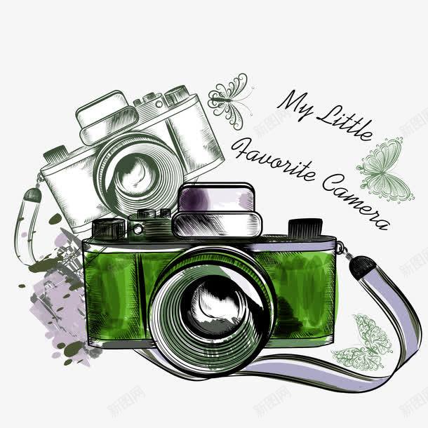 绿色简约照相机装饰图案png免抠素材_新图网 https://ixintu.com 免抠PNG 照相机 简约 绿色 装饰图案