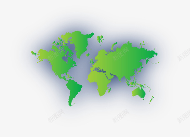 绿色梦幻地图版块png免抠素材_新图网 https://ixintu.com 世界 国家 扁平地图 版块 绿色地图 装饰图案