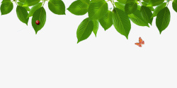 十里春风绿色活力树叶海报装饰素材
