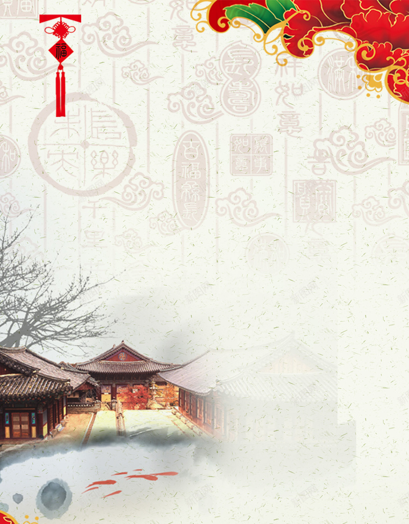 中国风雪地里的中式古建筑背景素材背景图片免费下载 素材m Xjxoyfxjf 新图网