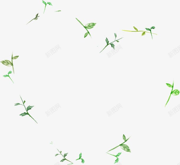 手绘绿色漫画植物装饰png免抠素材_新图网 https://ixintu.com 植物 漫画 绿色 装饰