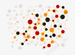 红色生物分子矢量图素材