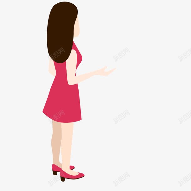 扁平图形红色短裙女性png免抠素材_新图网 https://ixintu.com 图形 女性 扁平 短裙 红色