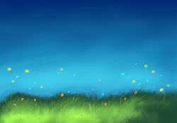 夜晚的草地手绘夜晚草地高清图片