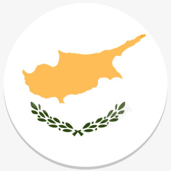 塞浦路斯平坦轮World旗肖像盘素材