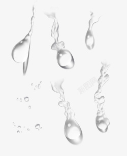 透明的水珠或雨滴素材