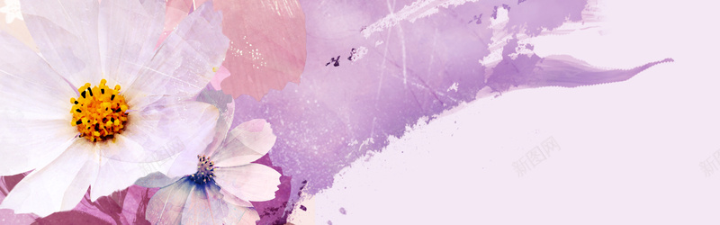 紫色墨迹花卉背景背景