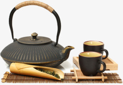 茶艺茶壶茶壶茶杯的展示高清图片