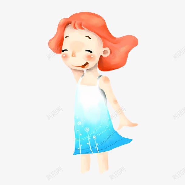漂亮的小女孩png免抠素材_新图网 https://ixintu.com 儿童 卡通 可爱 手绘 穿裙子