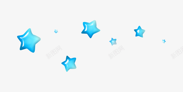 蓝色星星装饰背景元素png免抠素材_新图网 https://ixintu.com 星星 背景元素 蓝色 装饰