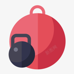 扁平健身球红色健身球矢量图图标高清图片