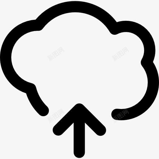 上传箭头云轮廓图标png_新图网 https://ixintu.com 上传 云 云存储 界面 箭头 箭头的轮廓