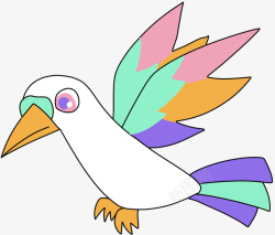 彩色鸽子卡通彩色翅膀尾巴鸽子高清图片