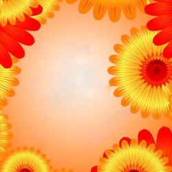 鲜花围成的主图热情向日葵背景图高清图片