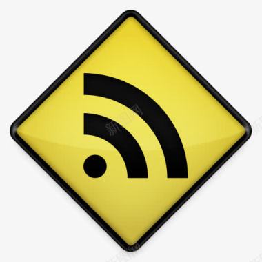 RSS黄色道路标志图标图标