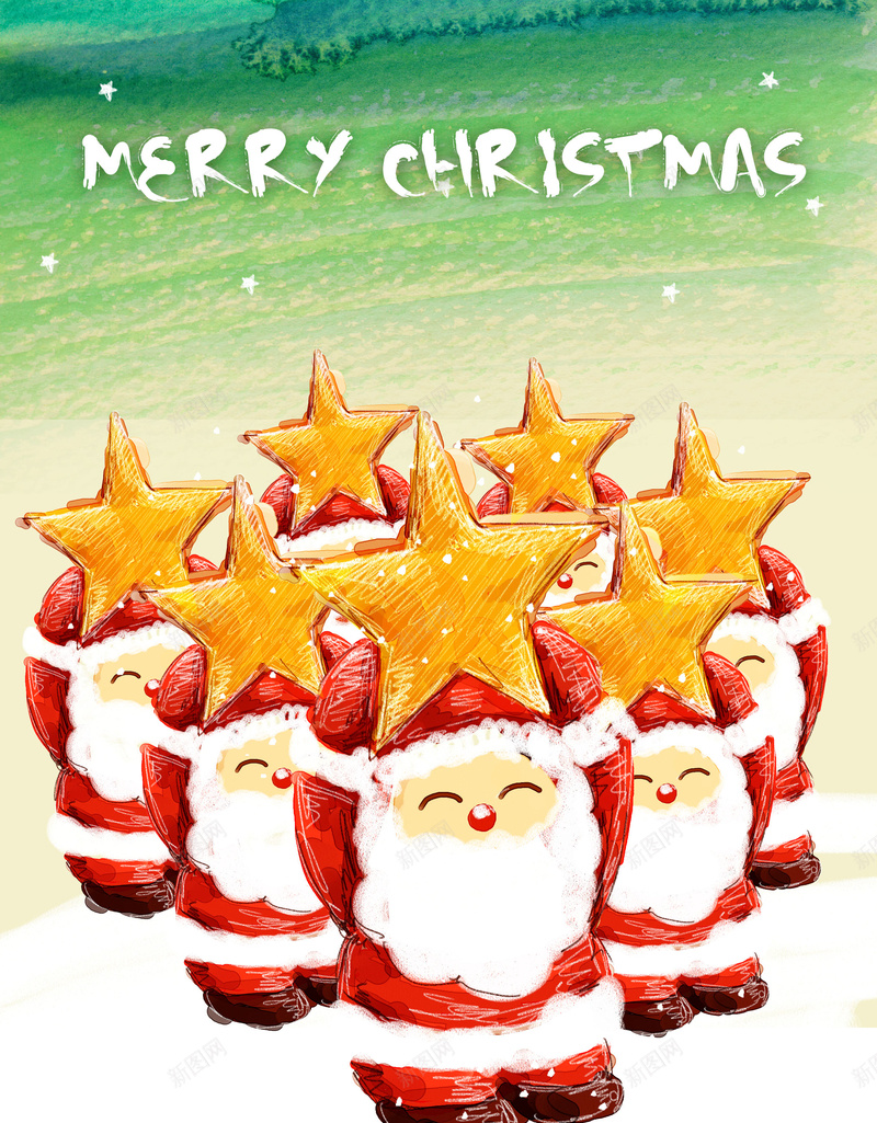 彩铅绘制一群举着星星的圣诞老人背景psd高清背景_新图网 https://ixintu.com 卡通 圣诞快乐 圣诞老人 圣诞节 彩色铅笔手绘 手绘 星星 童趣 高清背景