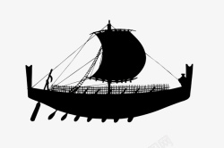 水墨古代腓尼基船素材