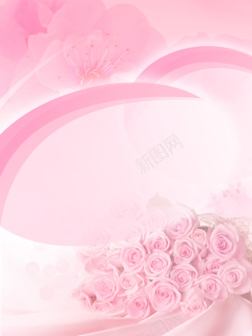 三八节玫瑰花粉色海报背景背景