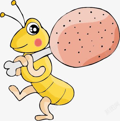 拿着肉的蚂蚁png免抠素材_新图网 https://ixintu.com 动物 卡通 蚂蚁