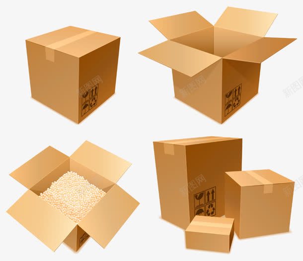纸箱图标png_新图网 https://ixintu.com 包装物流图标 纸箱 纸箱包装 纸箱包装样机 纸箱外包装上的标识 纸箱标识 纸箱警示标识