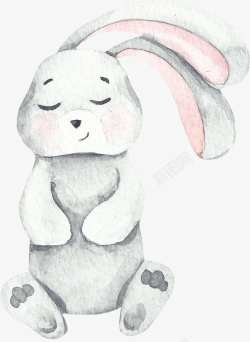 白色可爱卡通兔子素材