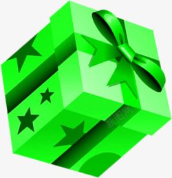 绿色印星星礼盒素材