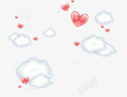 爱心和云朵矢量图素材