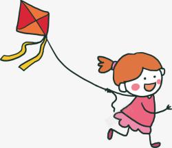 放风筝的小女孩放风筝的小女孩矢量图高清图片