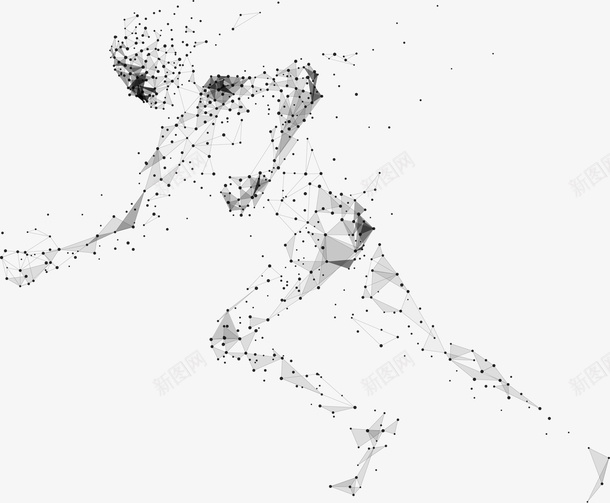 粒子运动人物矢量图ai免抠素材_新图网 https://ixintu.com ai 人物 粒子 运动 矢量图