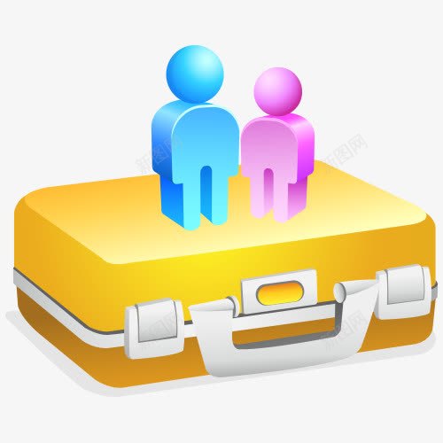 行李箱png免抠素材_新图网 https://ixintu.com 3D小人 AI PPT素材 行李箱