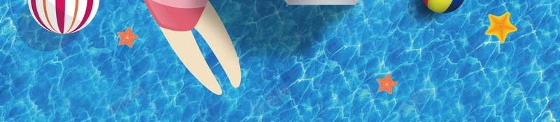 夏季六月你好海报jpg设计背景_新图网 https://ixintu.com 夏季促销海报 夏季新品海报 新品上市 玩转夏日 蓝色 游泳 游泳圈 遮阳伞 椰树
