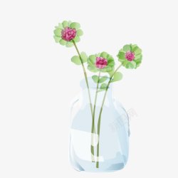 干净水彩花瓶素材