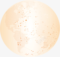 橙色橘色地球点线科技感矢量图素材