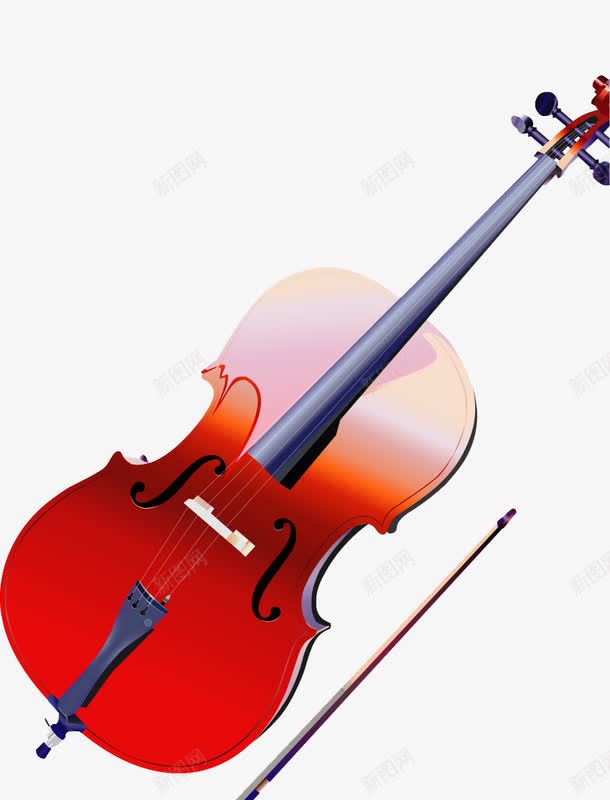 红色小提琴装饰png免抠素材_新图网 https://ixintu.com png素材 乐器 红色 长条 黑色
